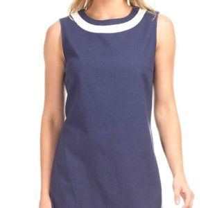 Duffield Lane Linen Charlotte Shift In Navy/White